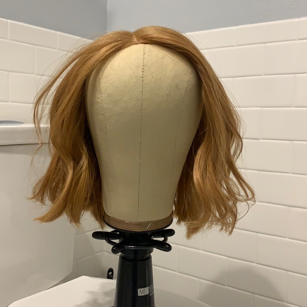Strawberry blonde heat defiant lace front wig